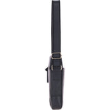 Mens Leather Messenger Bag Black: Logan