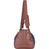 Ashwood Leather & Harris Tweed® Cloth Doctor Holdall Tan/Navy: TW-46-11-TN
