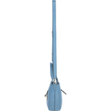 Leather Shoulder Bag with Detachable Crossbody Strap Denim: 64739