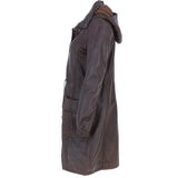 Leather Duffle Leather Coat Mid Brown/ app: TINA