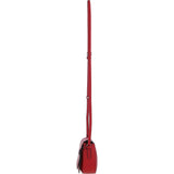 Real Leather Saddle Crossbody Bag Red: 63753