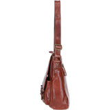 Leather Messenger Bag with Front Buckle Pockets Bridge: TL-007