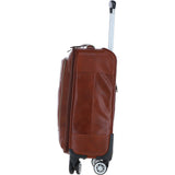 Premium Leather Trolley Suitcase Tan: pl-52
