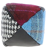 Ashwood Leather & Harris Tweed® Cloth Mini Rugby Washbag Black/Mix: TW-81-23-BM