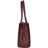 Vegetable Tanned Leather Two Section With Mid Purse Bag Chestnut : V-26