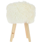 New Zealand Sheepskin Stool Natural: SHORT SHEEPSKIN STOOL