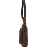 Tablet Friendly Medium Vintage Leather Body Bag Tan: Paddy