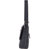 Mens Leather Messenger Bag Black: BLAKE
