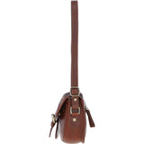 Ashwood Leather & Harris Tweed® Cloth Saddle Bag Tan/Green/Red: TW-26-08-TR
