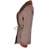 Women's Shearling Sheepskin Jacket Brown: KB-10275
