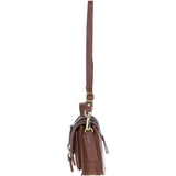 Ashwood Leather & Harris Tweed® Cloth Medium Satchel Bag with Twist Lock Tan/Watch: TW-34-04-TW