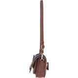 Ashwood Leather & Harris Tweed® Cloth Small Satchel Bag with Twist Lock Tan/Watch: TW-33-04-TW