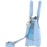 Ashwood Leather & Harris Tweed® Cloth X-Small Barrel Bag Blue/Lt-Blue: TW-63-19-BB