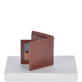 Vegetable Tanned 8 Card, ID & Coins & Zip Billfold Tab Leather Wallet Tan : 1258-VT
