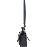 Ashwood Leather & Harris Tweed® Cloth Medium Satchel Bag with Twist Lock Black/White: TW-34-012-BW