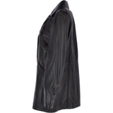 Womens Single Breasted Leather Coat Black/ddy: ESMARALDA