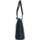Ashwood Leather & Harris Tweed® Cloth Genuine Leather Shoulder Bag Black/Watch: TW-23-03-BW