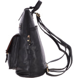Large Vintage Leather Backpack Black  – G28