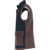 Ashwood Leather x Harris Tweed Men's Gilet Brown/Navy: TW-901-011-BN