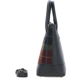 Ashwood Leather & Harris Tweed® Cloth Large Grab Bag Black/Green/Red: TW-64-07-BR