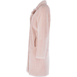 3/4 Long Shearling Fur Coat Baby Pink: 20081-G-T4