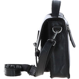 Ashwood Leather Medium Crossbody Satchel Bag Black: P-62