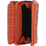 Vintage Woven Leather 7 Card Purse Orange:  D-82