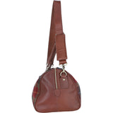 Ashwood Leather & Harris Tweed® Cloth Doctor Holdall Tan/Green/Red: TW-46-08-TR