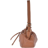 The Bridge Full Grain Small Italian Leather Shoulder Bag Havana Gold -  41466 79 2C NH