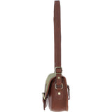 Ashwood Leather & Tweed Saddle Bag Tan/Green Check: TW-26-010-TGNH