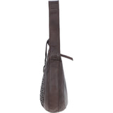 Stylish Ashwood Leather Curved Shoulder Bag Brown: GV-64288