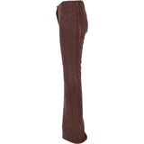 Women's Flared 60's Suede Leather Jeans Brown Suede: 35857