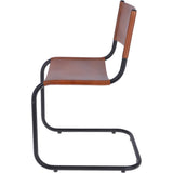 Vintage Leather Chair Black/ Tan: METAL CHAIR