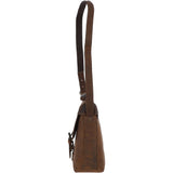 Tablet Friendly Medium Vintage Leather Messenger Bag Tan: Monti