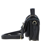 Ashwood Leather & Harris Tweed® Cloth Micro Satchel Bag with Twist Lock Black/Watch:TW-36-03-BW