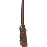 Classic A4 Leather Flap-Over Messenger Bag Brown: Q-43