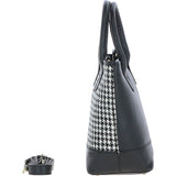 Ashwood Leather & Harris Tweed® Cloth Large Grab Bag Black/White: TW-64-12-BW