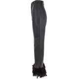 Women's Duck Feather Flared 60's Leather Jeans  Black: DUCK JEANS