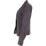 Ashwood Leather Women's Two Button Raw-Edge Blazer Brown: AWL-RE Blazer