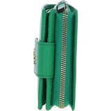 Ashwood Leather RFID Secure Wallet/Purse with Zip and Stud Closure Green: X-30
