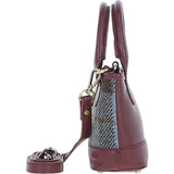 Ashwood Leather & Harris Tweed® Cloth Small Grab Bag Wine/Mcload: TW-63-17-WM