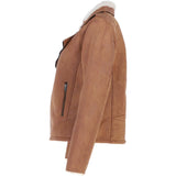 Ashwood Faux Fur Biker Style Jacket Tan: Jan