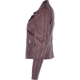 Leather Biker Jacket Oxblood: N-31