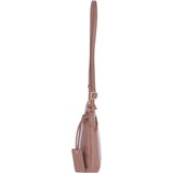 Small Zip Top Leather Crossbody Bag Lychee – 62675