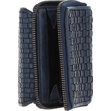 Vintage Woven Leather 7 Card Purse Navy:  D-82