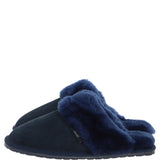 Women's Classic Suede Sheepskin Slippers Navy: Pippa