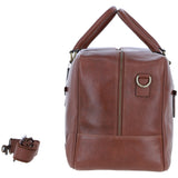 Mens Leather Holdall Weekend Bag Chestnut: CALVIN