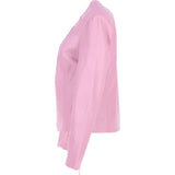 Women's Collarless Leather Fashion Jacket Pink: AWL-284