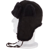 Unisex Sheepskin Trapper Hat Brown: 208