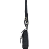 Ashwood Leather & Harris Tweed® Cloth Crossbody Bag Black/White: TW-24-012-BW